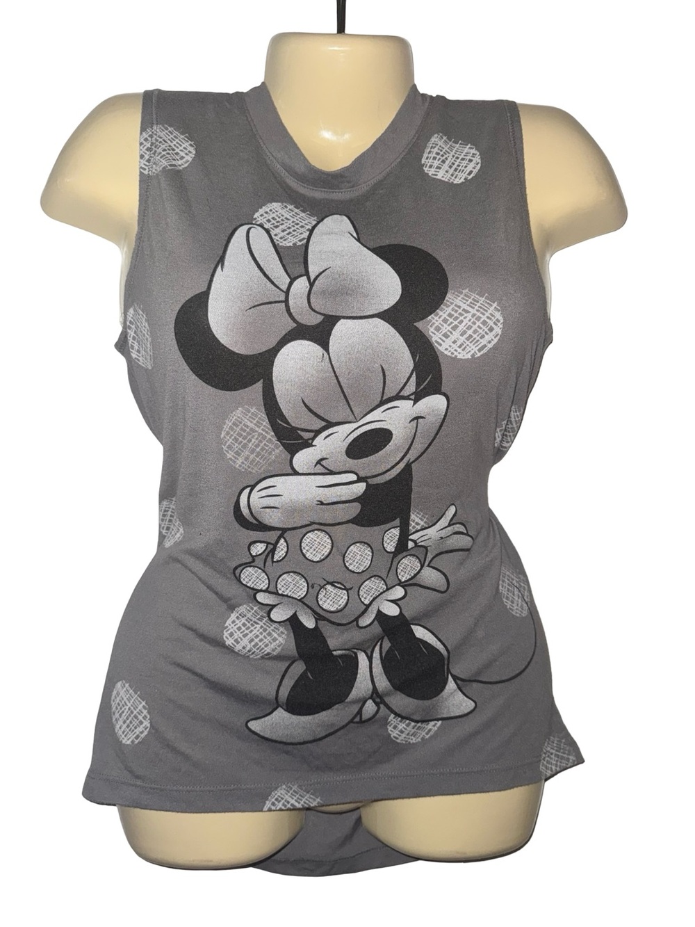 Disney Gray Minnie Mouse Graphic Tank Top